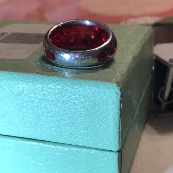 ANGELIQUE DE PARIS WHITE TOPAZ & RESIN RING 925 SS - Picture 4 of 7